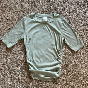 SAGE GREEN TOP RUCHED SIDES SMALL